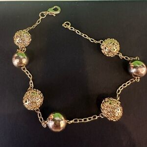 Gold Filigree Sphere Bracelet or Anklet
